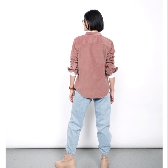 Wildfang Essential Corduroy Long Sleeve Button Up Shirt 2X Cream White Western - Picture 12 of 16